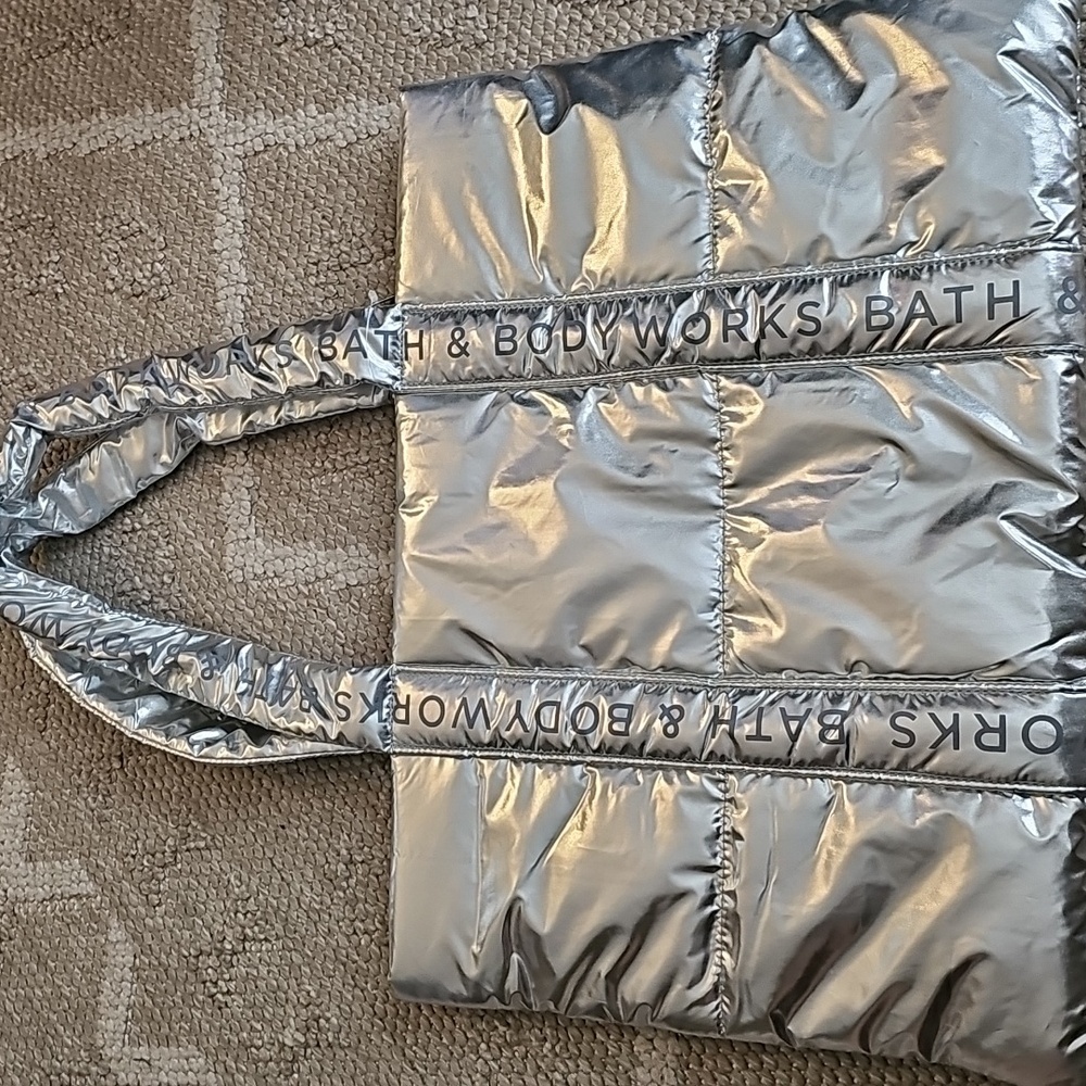 BATH & BODY WORKS Puffer Metallic Tote Bag